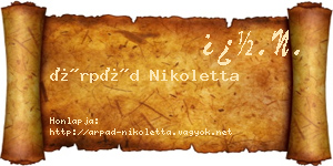 Árpád Nikoletta névjegykártya